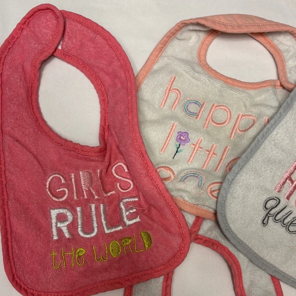 Colorful terry cloth Baby Bib girls bundle Set